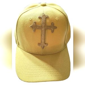 NEW *The Cross* Baseball Cap! Gold Cross. Yellow Hat. Christianity. Unisex